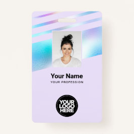 Holographic Employee Photo、バーコード、ロゴ、名前 バッジ