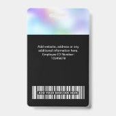 Holographic Employee Photo、バーコード、ロゴ、名前 バッジ (裏面)