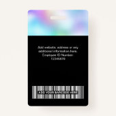 Holographic Employee Photo、バーコード、ロゴ、名前 バッジ (裏面)