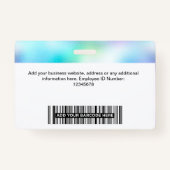 Holographic Employee Photo、バーコード、ロゴ、名前 バッジ (裏面)