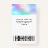 Holographic Employee Photo、バーコード、ロゴ、名前 バッジ (裏面)