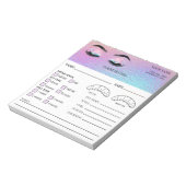Holographic Eyelash Client Record Form ノートパッド (回転)