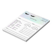 Holographic Eyelash Client Record Form ノートパッド (回転)