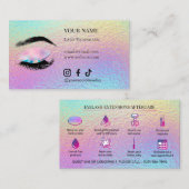 Holographic Eyelash Extensions Lash Aftercare 名刺 (正面/裏面)