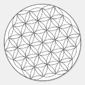 Holographic Flower of Life Sacred Geometry ラウンドシール (正面)