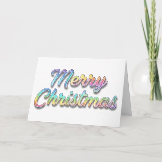 Holographic Foil Script Merry Christmas シーズンカード (正面)