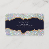 Holographic Glitter Gold Agate Modern Elegant 名刺 (裏面)