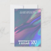 Holographic Groovy Retro Grunge Photo or Logo サンキューカード (正面)