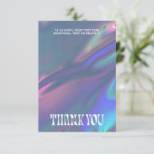 Holographic Groovy Retro Grunge Photo or Logo サンキューカード (スタンド正面)