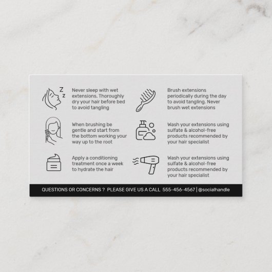 Holographic Hair Extensions After 気に Hair 名刺 (裏面)