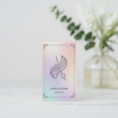 Holographic Hair Stylist Card with QR Code 名刺 (スタンド正面)