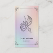 Holographic Hair Stylist Card with QR Code 名刺 (正面)