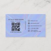 Holographic Hair Stylist Photo QR Code  名刺 (裏面)