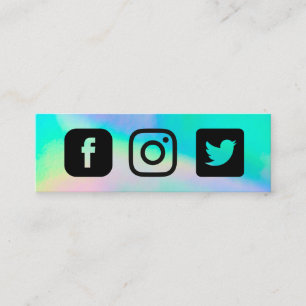Holographic Instagram Twitter Facebook スキニー名刺