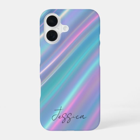 Holographic Iridescent Waves iPhone 16ケース (裏面)