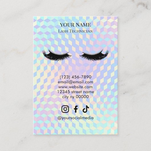 Holographic Lash Client Record Form 名刺 (正面)