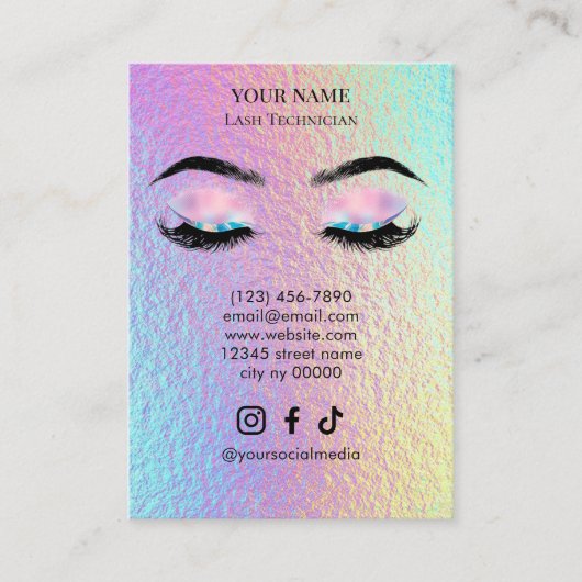 Holographic Lash Client Record Form 名刺 (正面)