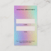 Holographic Lash Technician Appointment Card 予約カード (裏面)