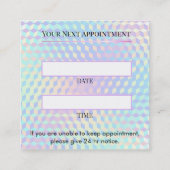 Holographic Lash Technician Appointment Card 予約カード (裏面)