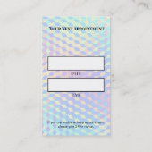 Holographic Lash Technician Appointment Card 予約カード (裏面)