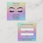 Holographic Lash Technician Appointment Card 予約カード (正面/裏面)