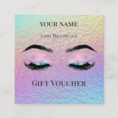 Holographic Lash Technician Gift Certificate Card ロイヤリティカード (正面)