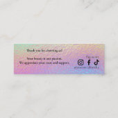 Holographic Lash Technician Thank you Card ロイヤリティカード (裏面)