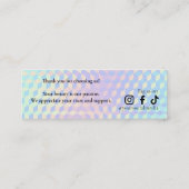 Holographic Lash Technician Thank you Card ロイヤリティカード (裏面)