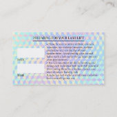 Holographic Lashes Before care Appointment Card 予約カード (裏面)