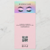 Holographic Lashes Salon Price List メニュー (裏面)