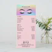 Holographic Lashes Salon Price List メニュー (スタンド正面)