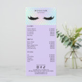 Holographic Lashes Salon Price List メニュー (スタンド正面)