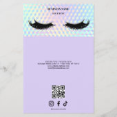 Holographic Lashes Salon Price List Menu チラシ (裏面)