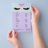 Holographic Lashes Salon Price List Menu チラシ (ハンドル)