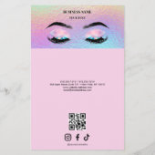 Holographic Lashes Salon Price List Menu チラシ (裏面)