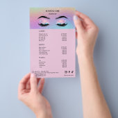 Holographic Lashes Salon Price List Menu チラシ (ハンドル)