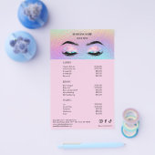 Holographic Lashes Salon Price List Menu チラシ (シングル)