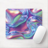 Holographic Liquid Metal Gradient Aura Aesthetic マウスパッド (マウス)