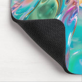 Holographic Liquid Metal Gradient Aura Aesthetic マウスパッド (コーナー)