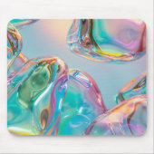 Holographic Liquid Metal Gradient Aura Aesthetic マウスパッド (正面)