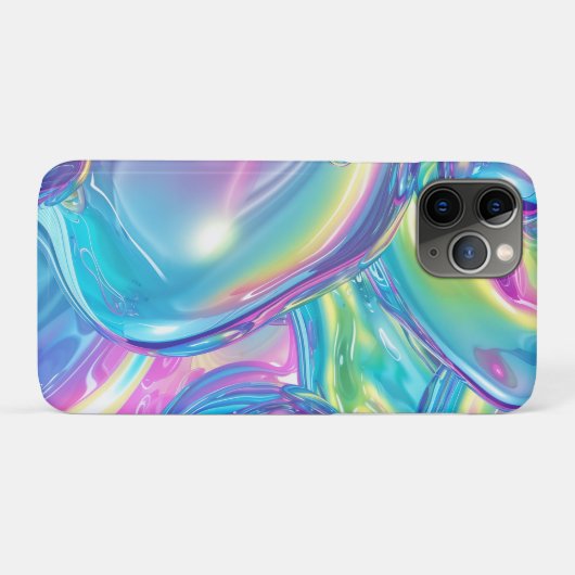 Holographic Liquid Metal Gradient Aura Aesthetic Case-Mate iPhoneケース (裏面(横))