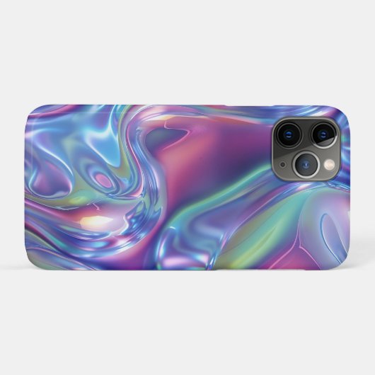 Holographic Liquid Metal Gradient Aura Aesthetic Case-Mate iPhoneケース (裏面(横))