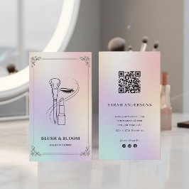 Holographic Makeup Artist Card with QR Code 名刺