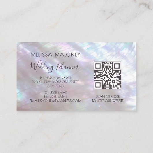 Holographic Makeup Artist Monogram 名刺 (裏面)