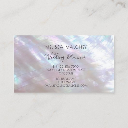 Holographic Makeup Artist Monogram 名刺 (裏面)