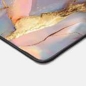 Holographic Marble Gold Abstract Art デスクマット (コーナー)