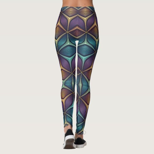 Holographic Morphing 3D Pattern | Seamless レギンス (裏面)