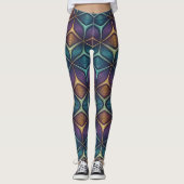 Holographic Morphing 3D Pattern | Seamless レギンス (正面)