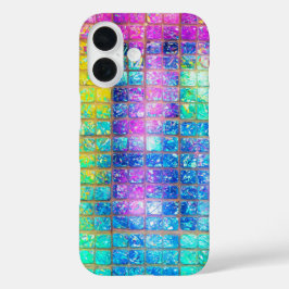 Holographic Mosaic Tile Rainbow Phone Case iPhone 16ケース