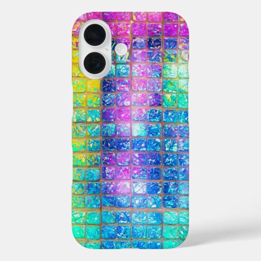 Holographic Mosaic Tile Rainbow Phone Case Case-Mate iPhoneケース (裏面)